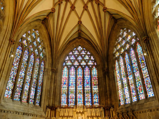 istock Church stained glass windows 1013863336
