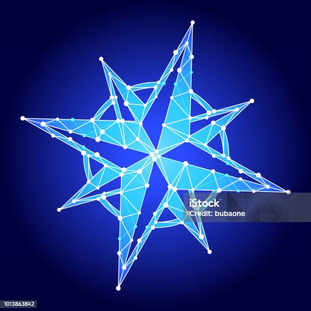 Compass Triangle Pattern Compass Blue Triangle Node Vector Pattern Stock Illustration - Download ...