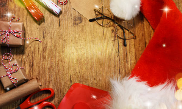 istock Christmas wooden background 1013863864