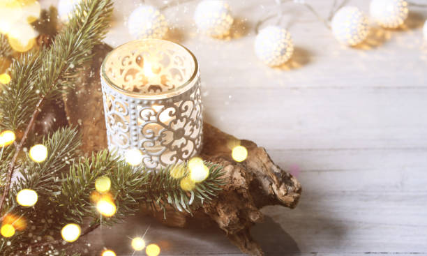 istock Cosy and soft winter background, knitted sweater and lights 1013867306