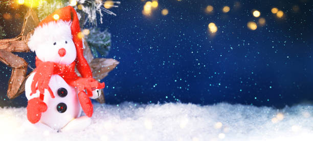 istock Snowman, Christmas holiday background 1013873670