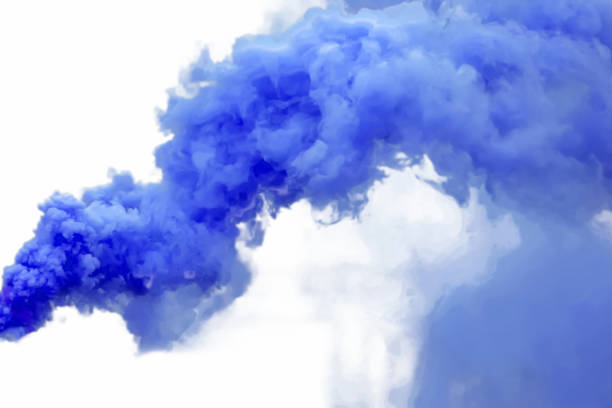 Blue smoke stock photo