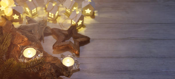 istock Cosy and soft winter background, knitted sweater and lights 1013879190