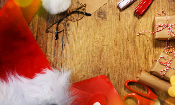 istock Christmas wooden background 1013884124