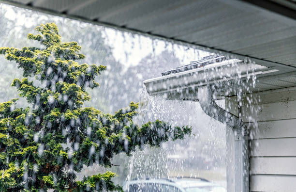 Hard Rain Falling on Roof with Rain Gutters
