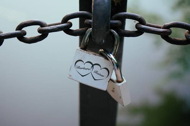 istock Love lock at a lake 1013901462