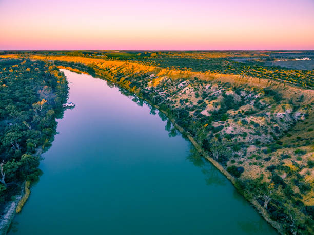 istock Aerial landscape of sandstone cliffs and Murray RIver at sunset 1013901530