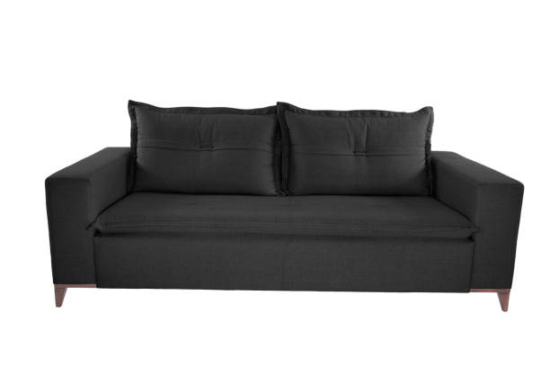istock Three seats cozy beige fabric sofa isolated on white background 1013931644