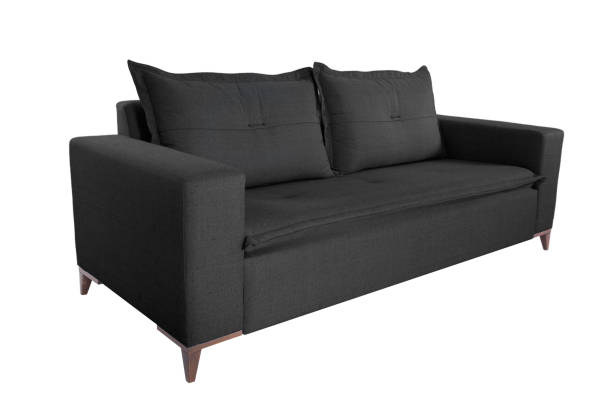 istock Three seats cozy beige fabric sofa isolated on white background 1013931764
