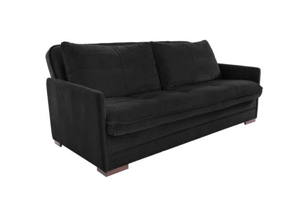 istock Three seats cozy brown fabric sofa isolated on white background 1013934018