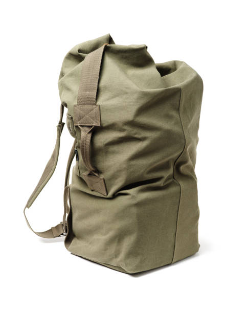 istock Backpack from fabric of color khaki isolated on white background. 1013955184