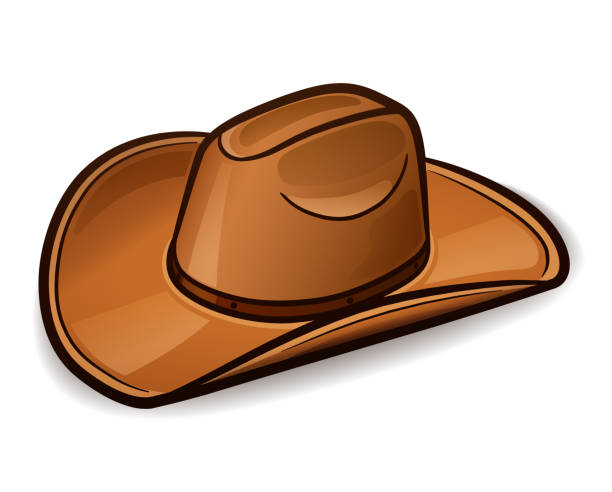 ilustraciones, imágenes clip art, dibujos animados e iconos de stock de concepto de diseño de sombrero de vaquero de vector - cowboy hat hat wild west isolated