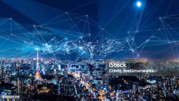 Smart City And Communication Network Concept Iot Stock Photo - Download Image Now