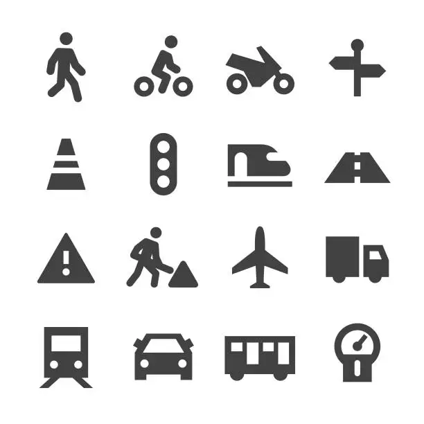 Vector illustration of Traffic Icons - Minimal Series