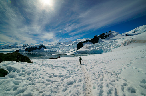 Antarctic iceberg woman photographer