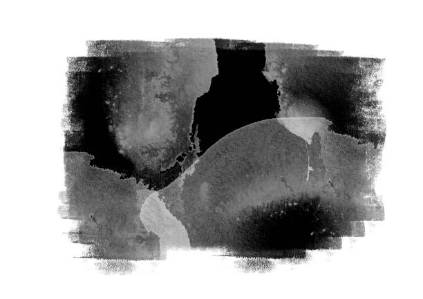 istock Black color graphic patches brush strokes design effect element for background 1013974608