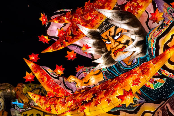 일본, 아오모리 네 부 타 축제 제등 수레 - 아오모리 현 뉴스 사진 이미지