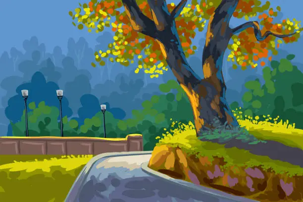 Vector illustration of Beautiful Autumn Landscape