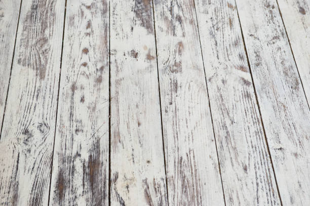 istock Old white wood wall texture and background 1013996948