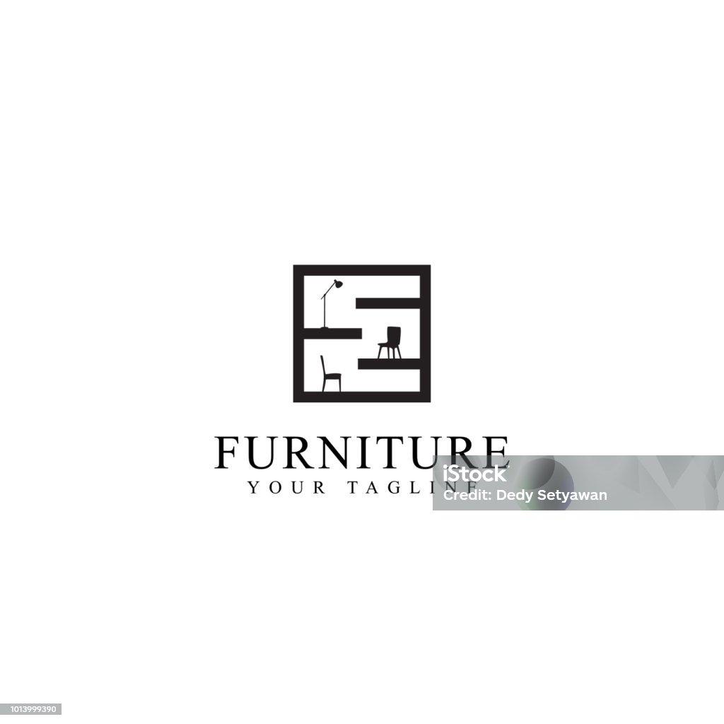 furniture design home furniture store, vector template Logo stock vector