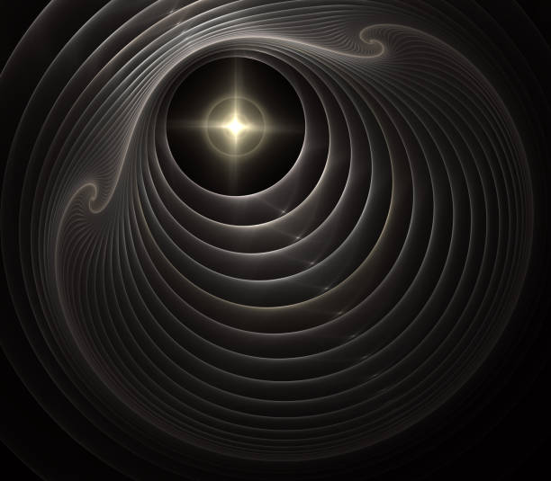 istock Intricate abstract woven disc design (3D illustration, background). Spiral digital art. An abstract computer generated modern spiral fractal element. Pattern for creative art design. 1014009212