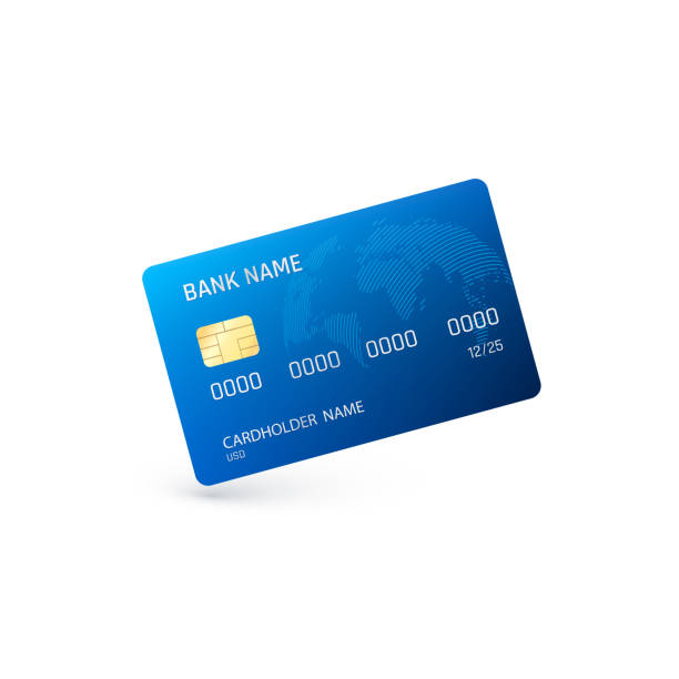 istock Blue Credit Card.  Template of credit card. Vector illustration isolated on white background 1014015366