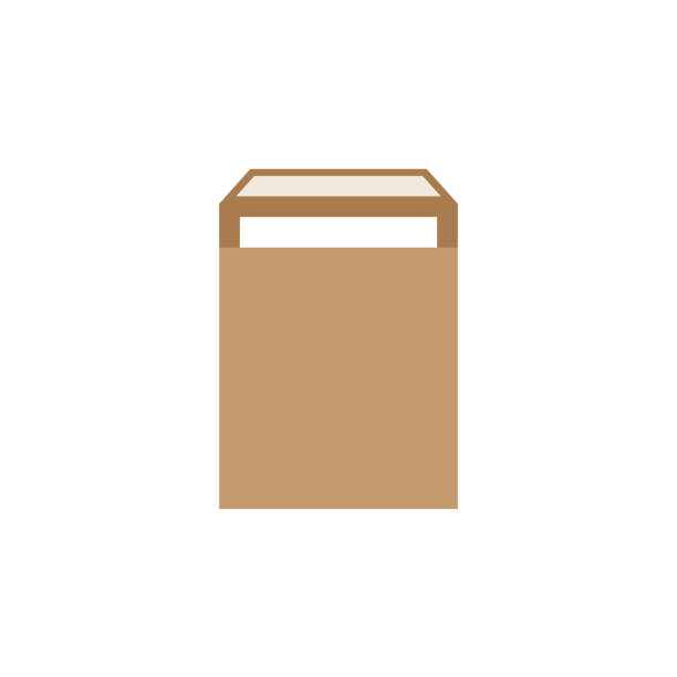 illustrations, cliparts, dessins animés et icônes de vecteur d’enveloppe étroite affaires brun - white background square close up office supply