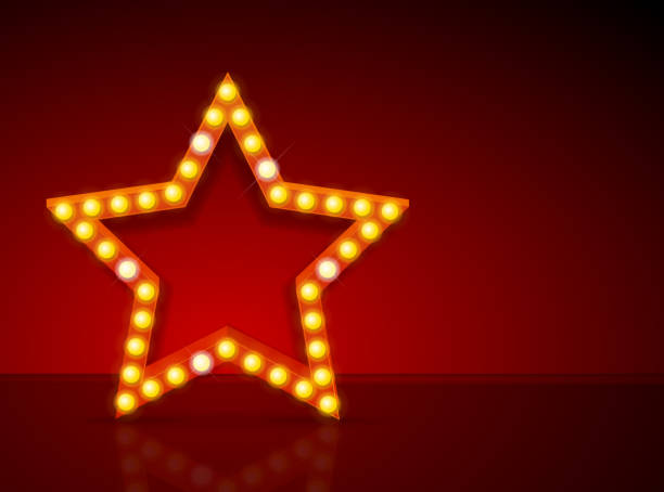 istock Realistic Detailed 3d Light Bulbs Vintage Neon Glow Cinema Star Concept Card Background. Vector 1014022678