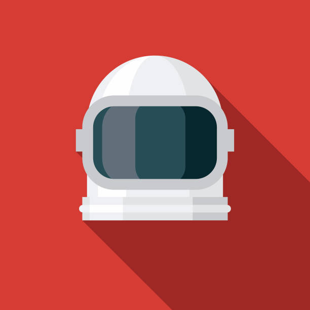 cosmonaught flat design rosja ikona - astronaut space helmet space helmet stock illustrations