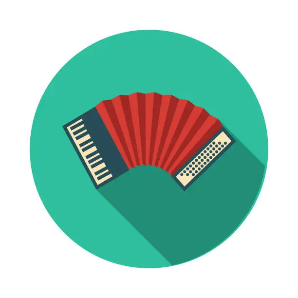 Vector illustration of Accordion Flat Design Russia Icon