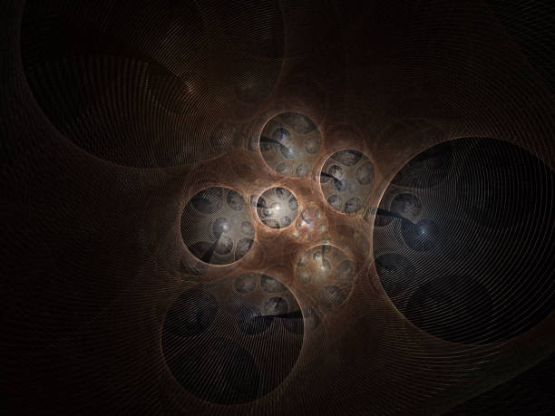 istock Intricate abstract woven disc design (3D illustration, background). Spiral digital art. An abstract computer generated modern spiral fractal element. Pattern for creative art design. 1014032602