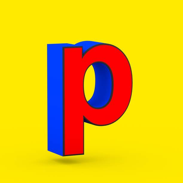 istock Red and blue superhero letter P lowercase isolated on yellow background. 1014038010