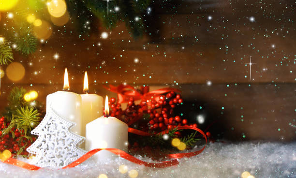istock Candels With Christmas Decoration 1014044532