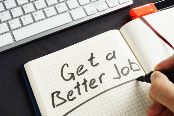 istock Get a Better Job handwritten in the note. 1014050536