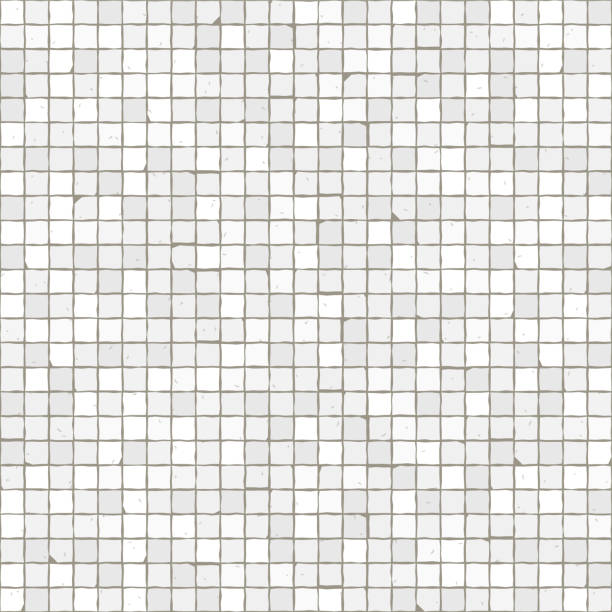 ilustrações de stock, clip art, desenhos animados e ícones de seamless mosaic floor pattern. white pavement stone tiles. - chão de azulejo