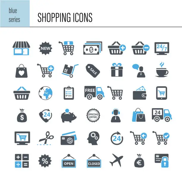 Vector illustration of Shopping icon set