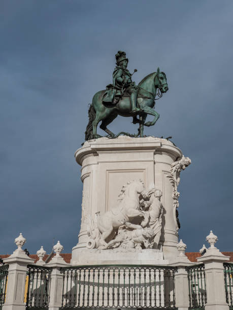istock Statue of King Jose I on Praca do Comercio, Lisbon 1014059926