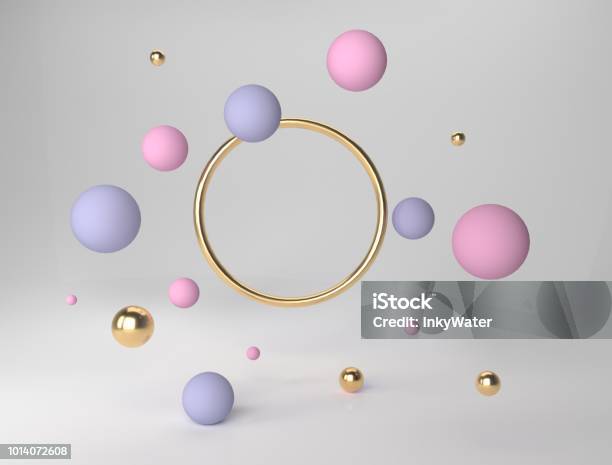 Abstract Geometric Shape Scene 3d Rendering Stock Photo - Download Image Now - Three Dimensional, Backgrounds, Sphere