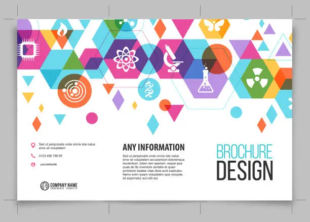 Vector illustration of brochure science background design