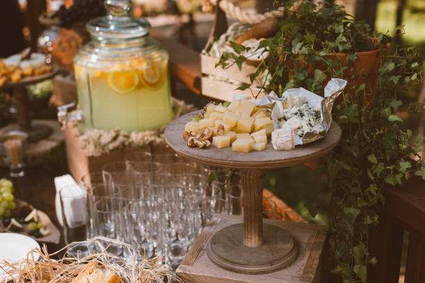 istock Luxury, elegant wedding reception table arrangement, food and drink 1014073826