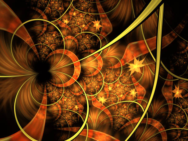 istock Circles and Spikes abstract background. Soft glowing layered flower petals pattern. Sparkle effect, computer generated, fractal abstract background. Fantasy floral design. 1014077730