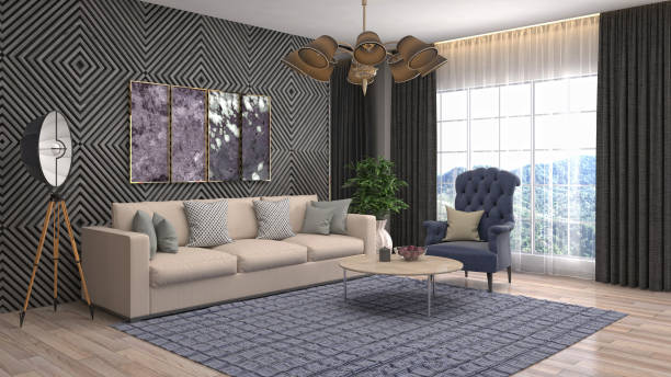 istock Interior of the living room. 3D illustration 1014081274