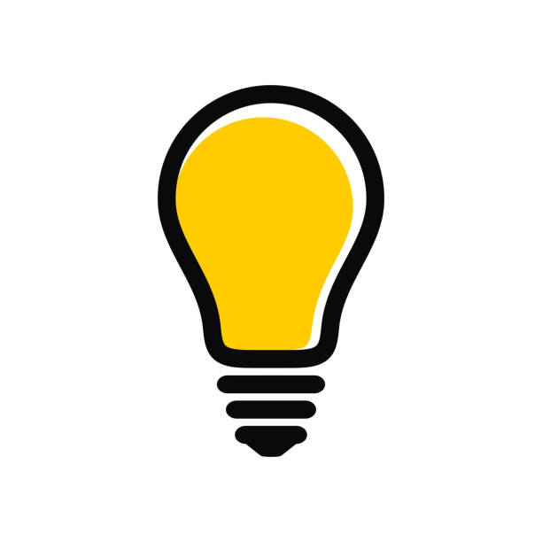 moderne glühbirnen-symbol. idee und kreativität symbol. - glühbirne stock-grafiken, -clipart, -cartoons und -symbole
