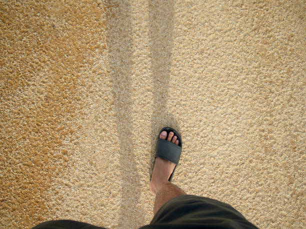 istock Man walking on the beach in sunny day. Happy, Relax, Vacation Concept. 1014086744