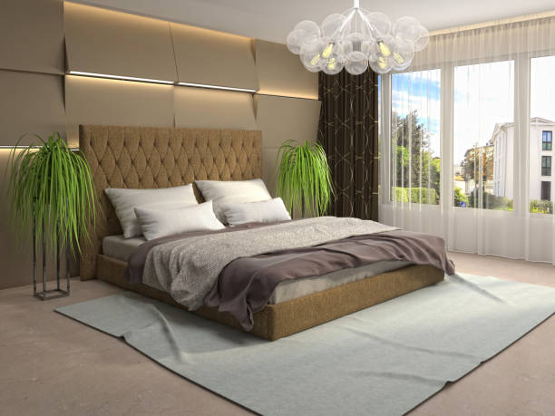 istock Bedroom interior. 3d illustration 1014115360