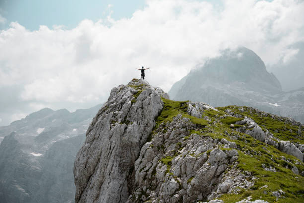 istock Man on top of the mountain 1014116260