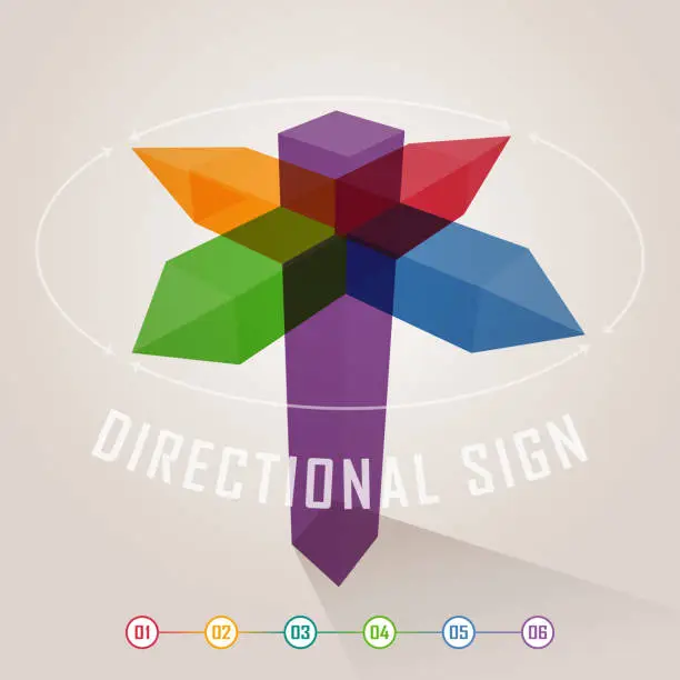 Vector illustration of Directional Sign Infographic