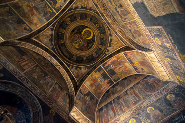 istock Bizantine paintings in Stavropoleos Monastery 1014139616