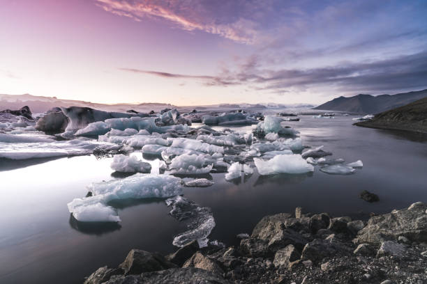 istock Glacier at purple sunset in Iceland 1014154374