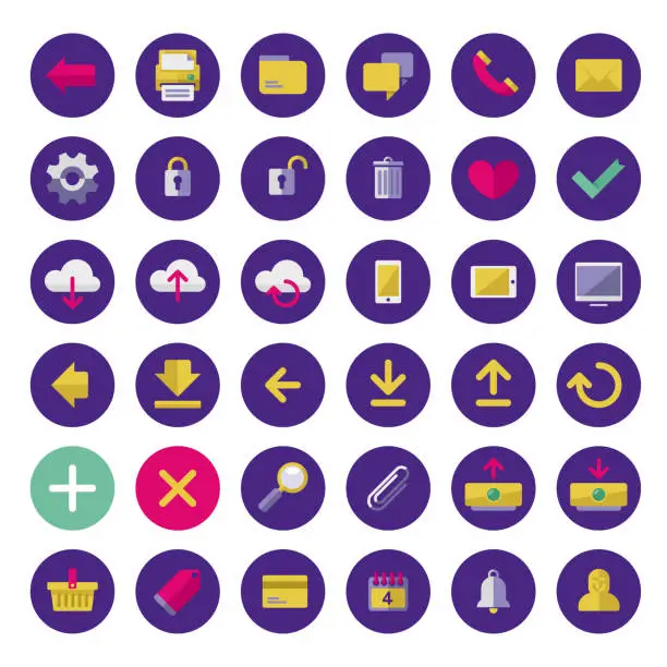 Vector illustration of Flat Iconset UX- und Interfacedesign